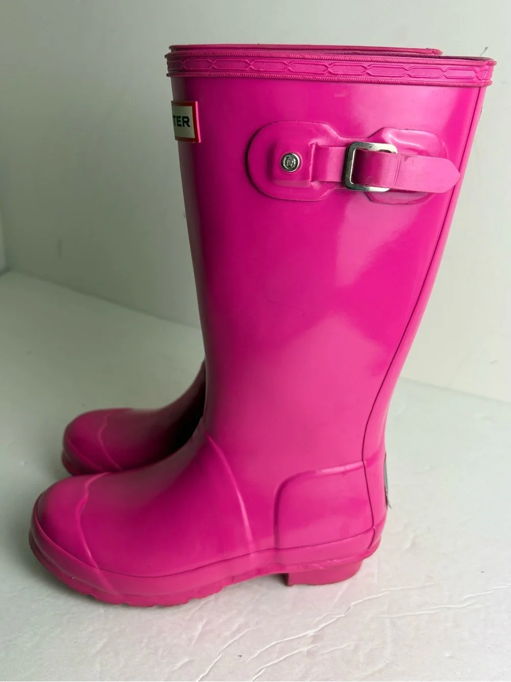 Hunter Original Gloss Girls Rain Boot Pink size US 2 EU33